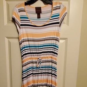 Striped high low dress